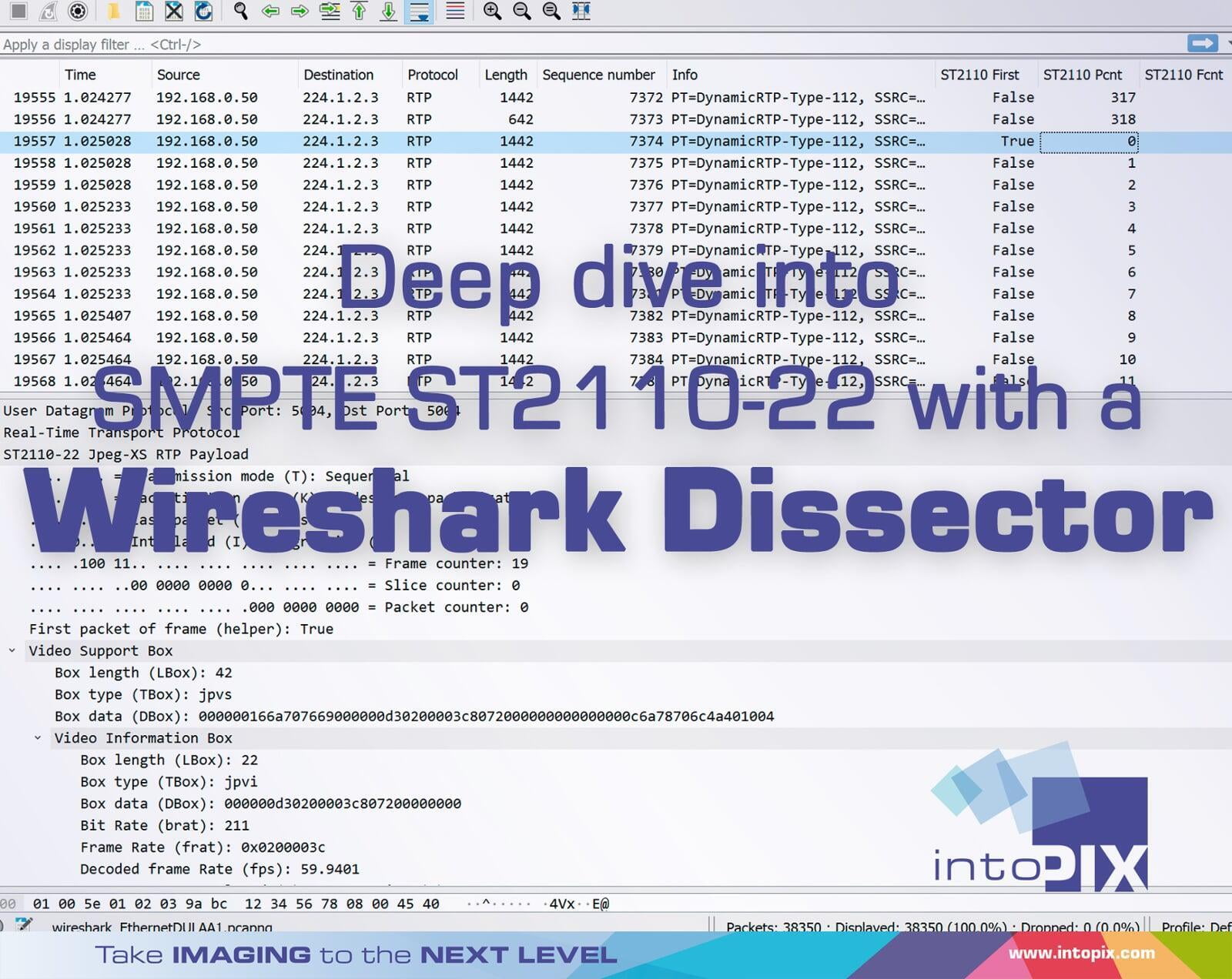 Plongée profonde dans SMPTE ST2110-22 avec un dissecteur Wireshark
